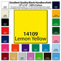 14"x14" Blank Solid Lemon Yellow Imported 100% Cotton Handkerchief